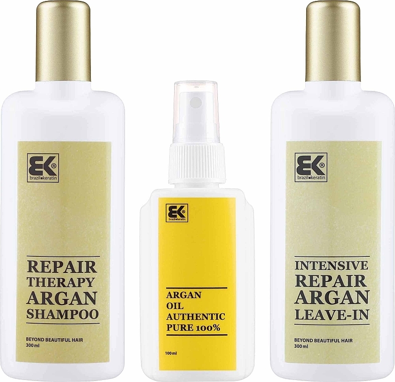 Набір - Brazil Keratin Therapy Argan (shm/300ml + cond/300ml + oil/100ml) — фото N2