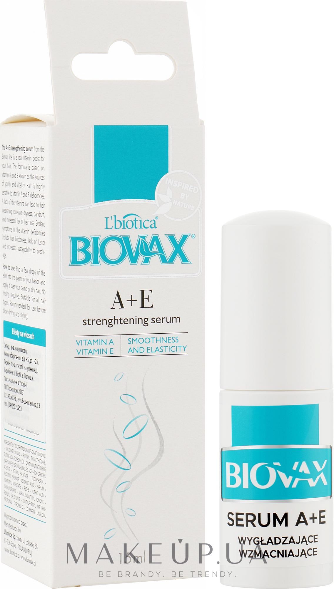 Сироватка-спрей з вітамінами А+Е для зміцнення волосся - L'biotica Biovax Serum — фото 15ml