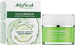 Нічний крем «Гілаурон + екстракт огірка» - BioFresh Cucumber Essential Moisture Night Cream — фото N2