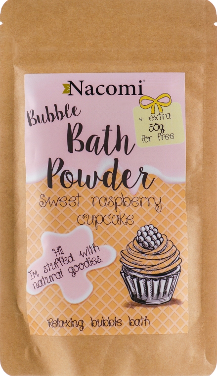 Пудра для ванни "Солодкий малиновый кекс" - Nacomi Bath Powder