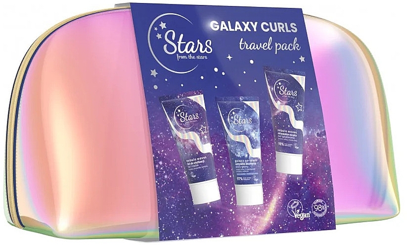 Набір для догляду за в'юнким волоссям - Stars from The Stars Hair Care Travel Pack (cond/50ml + gel/50ml + cr/50ml + bag) — фото N1