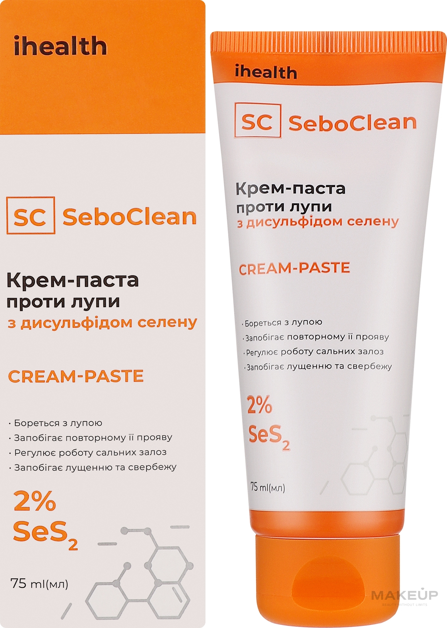 Крем-паста для волосс проти лупи з дисульфідом селену - ihealth SeboClean — фото 75ml