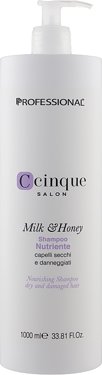 Шампунь питательный для волос - Professional C Cinque Milk & Honey Nourishing Shampoo — фото N1