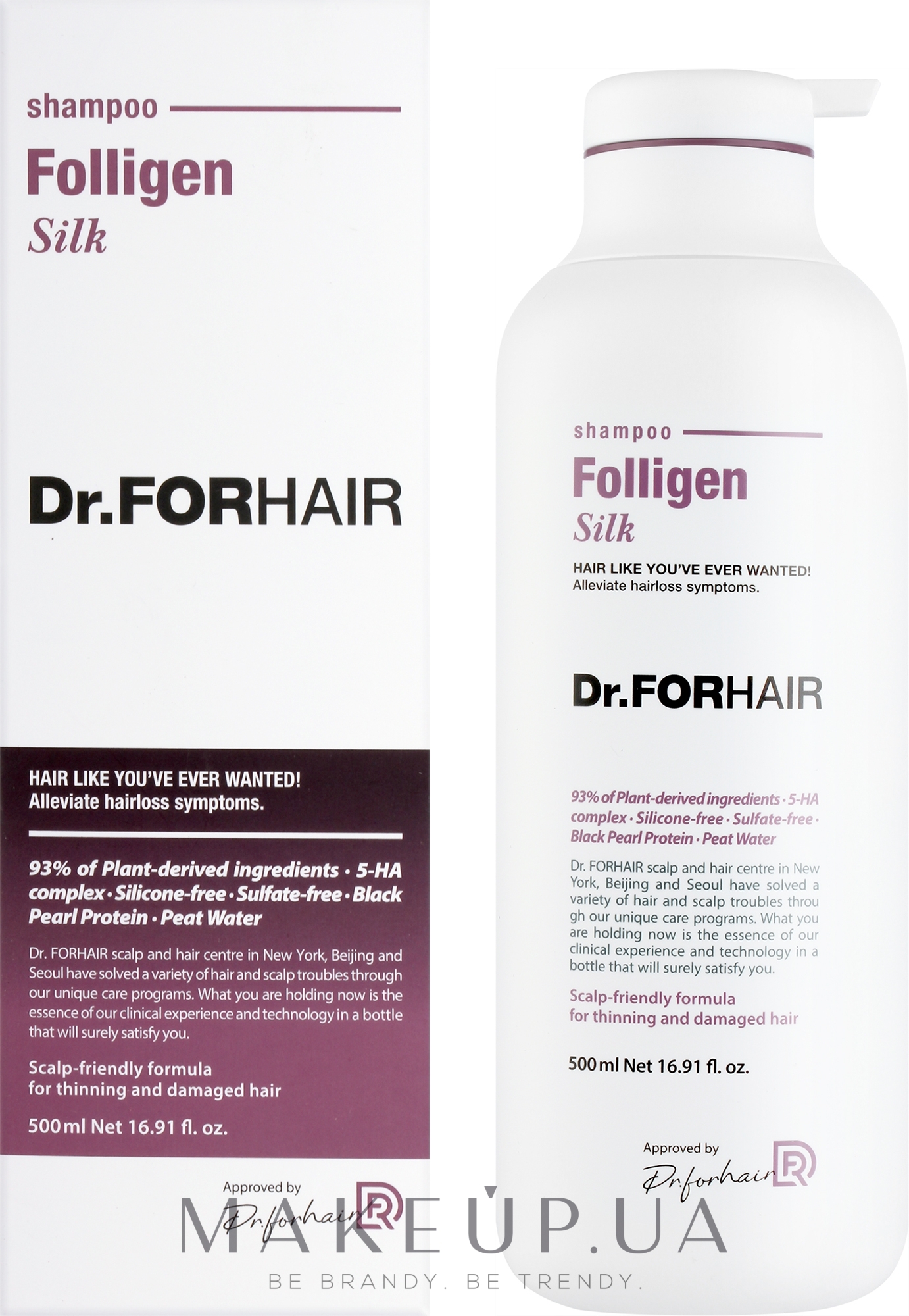 Шампунь для поврежденных волос - Dr.FORHAIR Folligen Silk Shampoo — фото 500ml