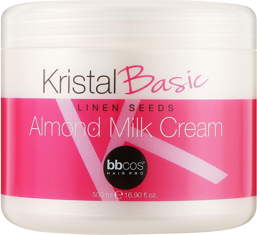 Мигдальний крем для всіх типів волосся - BBcos Kristal Basic Linen Seeds Almond Milk Cream