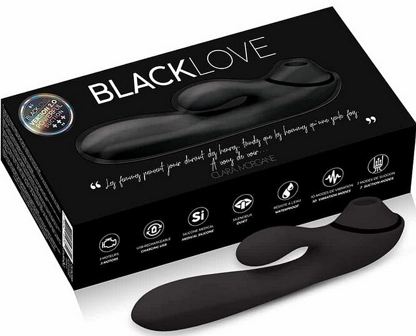 Вибратор вакуумный стимулятор, черный - Clara Morgane Black Love — фото N1