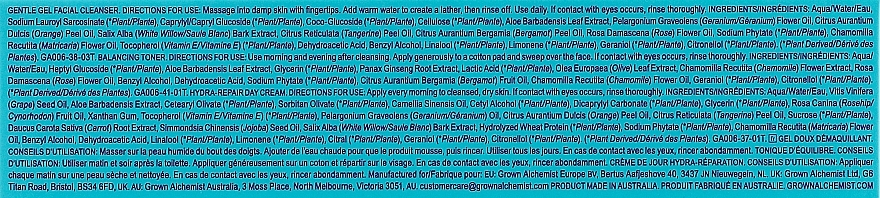 Набор - Grown Alchemist 3-Step Skin Reset Kit (f/gel/100ml + toner/50ml + f/cr/65ml) — фото N3
