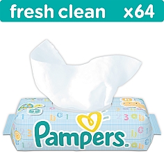 Парфумерія, косметика Серветки дитячі вологі  "Fresh Clean" з клапаном, 64 шт. - Pampers