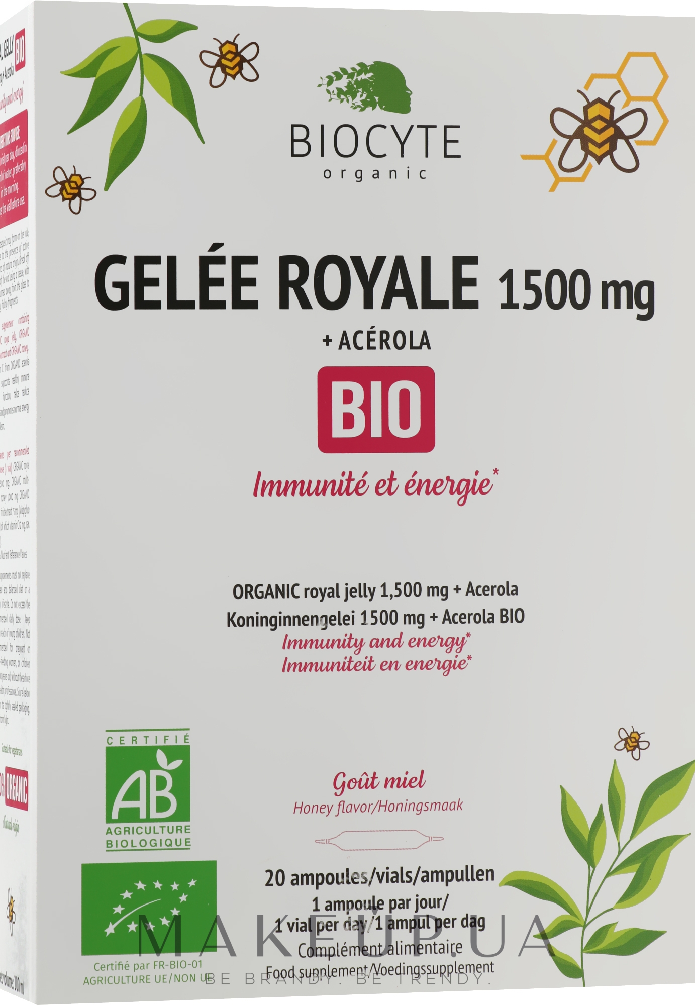 Biocyte Маточное Молочко & Ацерола: Защита и Иммунная поддержка - Biocyte Gelée Royale Bio — фото 10x20ml