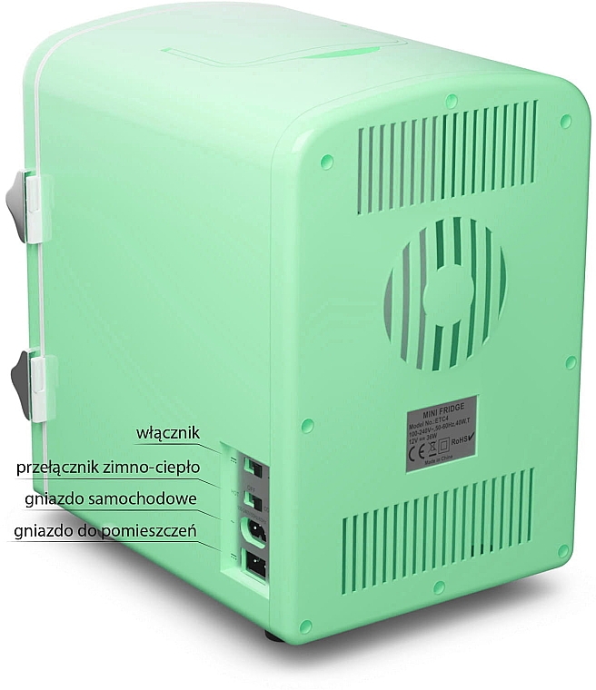 Косметический мини-холодильник, зеленый - Fluff Cosmetic Green Fridge — фото N5