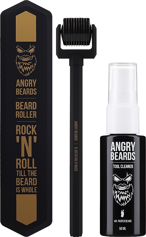 Набір - Angry Beards Beard Roller & Tool Cleaner (roller/1pcs + tool/clean/50ml) — фото N2