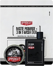 Духи, Парфюмерия, косметика Набор - Uppercut Deluxe Matte Pomade + 3 in 1 Wash Duo(shp/240g + h/pomade/100g)