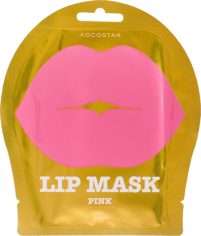 Гидрогелевая маска для губ с ароматом персика - Kocostar Lip Mask Pink — фото N1