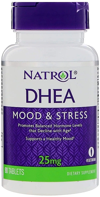 Биодобавка для улучшения настроения, 25 мг - Natrol DHEA Mood & Stress — фото N1