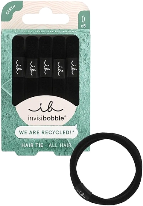 Резинка-браслет для волос, черная - Invisibobble Earth Hair Tie  — фото N1