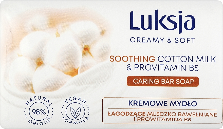 Крем-мило з доглядальним комплексом - Luksja Creamy & Soft Soothing Cotton Milk & Provitamin B5 Caring Hand Wash — фото N1