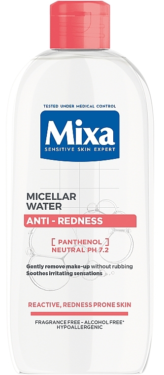 Мицеллярная вода против раздражений для чувствительной кожи лица - Mixa Anti-redness Micellar Water Anti-irritation — фото N1