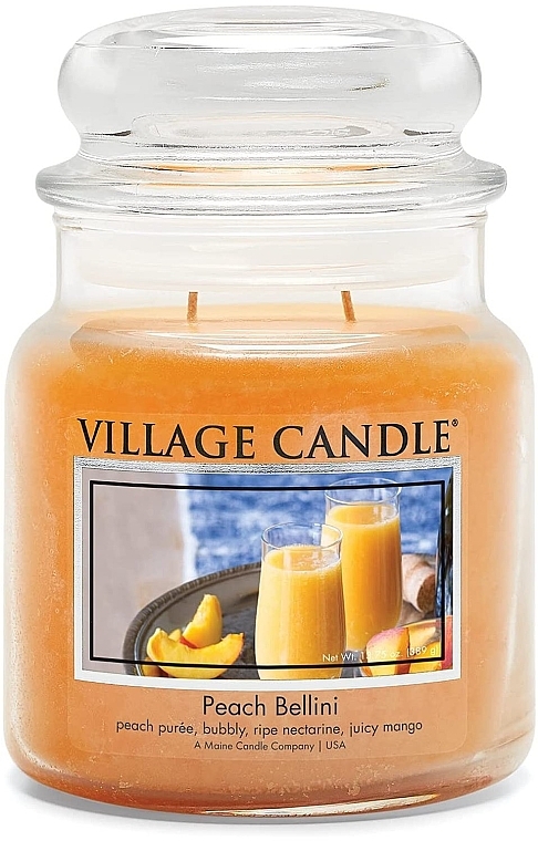 Ароматична свічка у банці «Персиковий белліні» - Village Candle Peach Bellini — фото N2