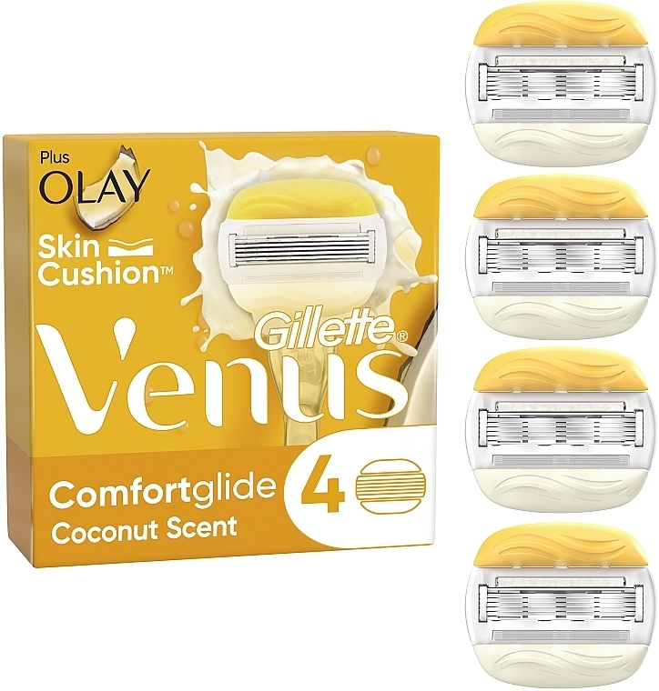 Сменные кассеты для бритья, 4 шт. - Gillette Venus Comfortglide & Olay Coconut Refills — фото N2