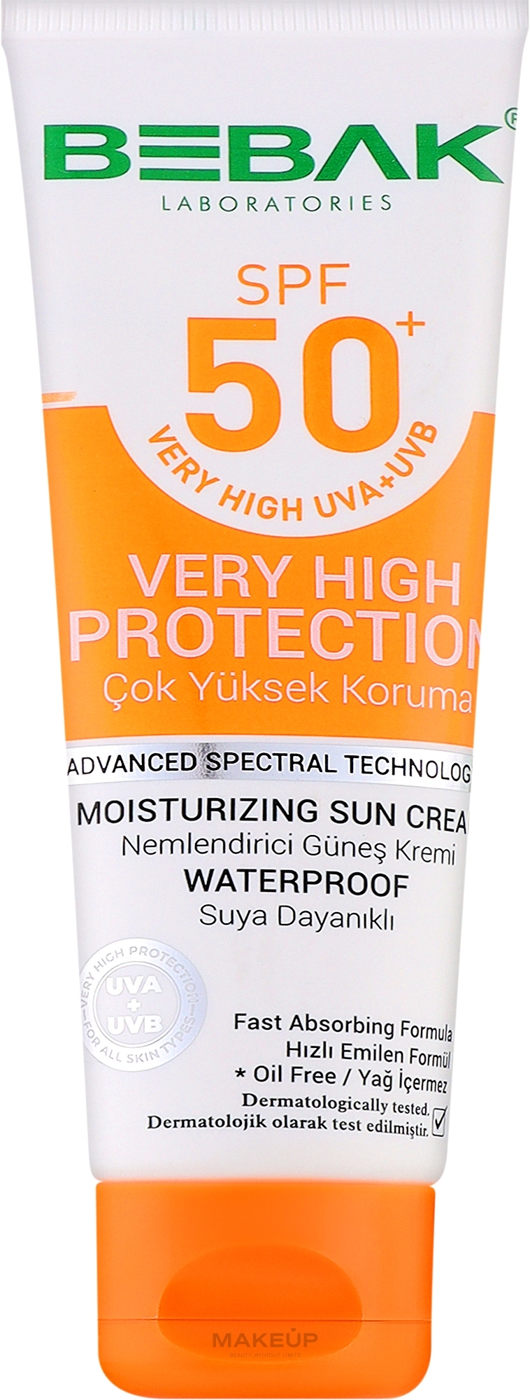 Сонцезахисний крем - Bebak Laboratories Very High Protection Sun Cream SPF50+ — фото 75ml