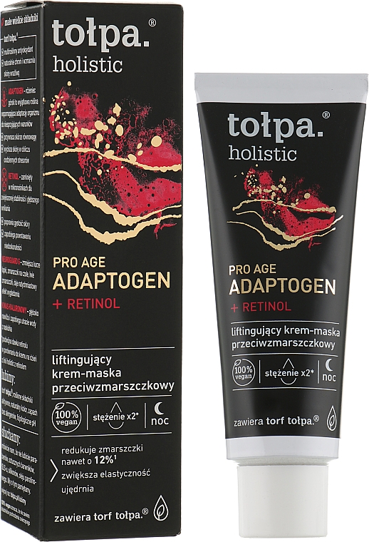 Нічна крем-маска проти зморщок - Tolpa Holistic Pro Age Adaptogen + Retinol Cream-mask — фото N2