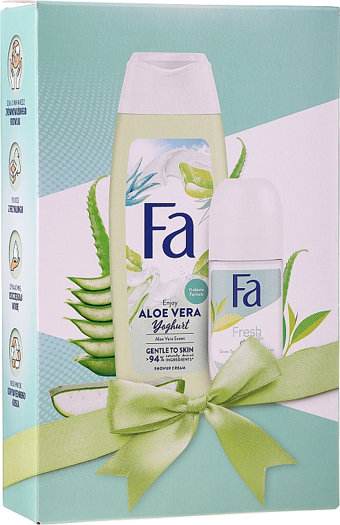 Набор - Fa Aloe Vera And Green Tea (deo/50ml + sh/gel/250ml) — фото N1