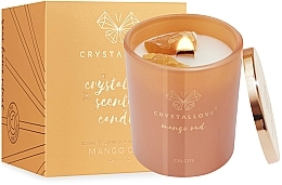 Соєва свічка з кальцитом і манговим удом - Crystallove Soy Candle with Calcite Mango Oud — фото N1