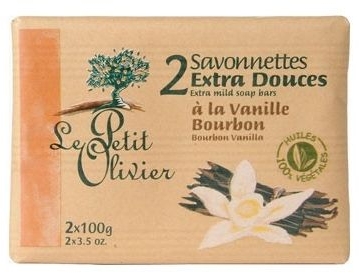 Мило екстраніжне, з екстрактом масла ванілі - Le Petit Olivier - 2 extra mild soap bars - Bourbon Vanilla — фото N1
