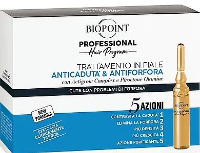 Ампулы против выпадения волос и перхоти, для мужчин - Biopoint Anticaduta & Antiforfora Trattamento In Fiale — фото N1