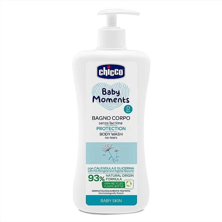 Гель для купання "Без сліз" з екстрактом календули - Chicco Baby Moments Body Wash — фото N1