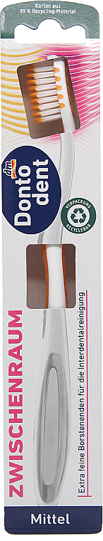 Зубная щетка в картонной упаковке, оранжевая - Dontodent Zwischenraum Mittel — фото N1