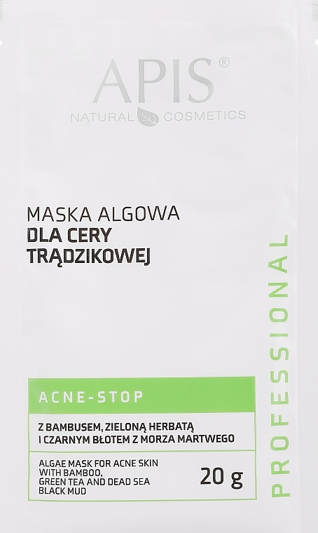 Альгінатна маска для проблемної шкіри обличчя - APIS Professional Algae Mask For Acne Skin (міні) — фото N1