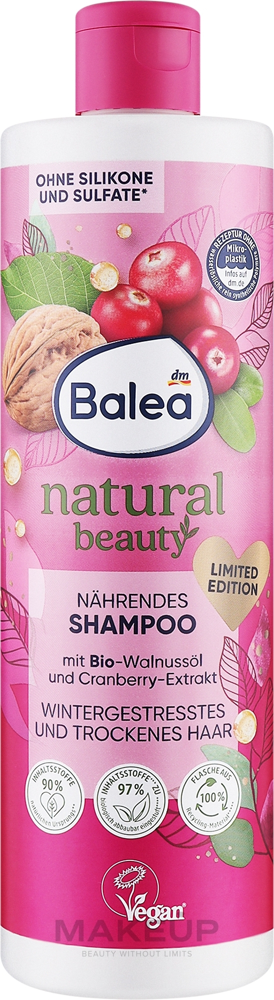 Живильний шампунь для сухого й пошкодженого волосся - Balea Natural Beauty Winter Shampoo — фото 400ml