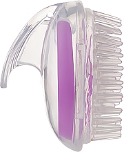Щетка-массажер силиконовая с ручкой CS040V, овальная, фиолетовая - Cosmo Shop Massage Brush Violet — фото N2