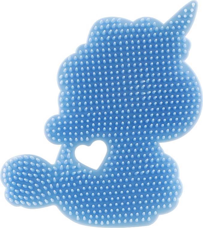 Масажер-щіточка силіконова для обличчя "Єдиноріг", блакитна - Beauty LUXURY — фото N2