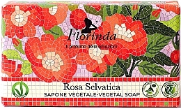 Мыло туалетное "Итальянская Мозаика. Дикая роза" - Florinda Rosa Selvatica Sapone Vegetale-Vegetal Soap — фото N1