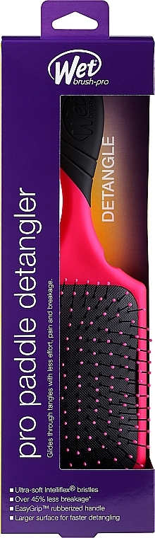 Расческа для спутанных волос, розовая - Wet Brush Pro Paddle Detangler Pink — фото N2