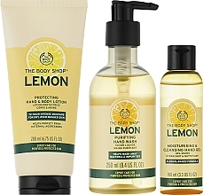 Набор - The Body Shop Lovely & Clean Lemon Hand Care Gift (lot/200ml + soap/250ml + h/gel/200ml) — фото N2