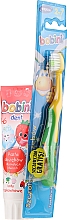 Духи, Парфюмерия, косметика Набор с желто-зеленой щеткой - Bobini 1-6 (toothbrush + toothpaste/75ml)