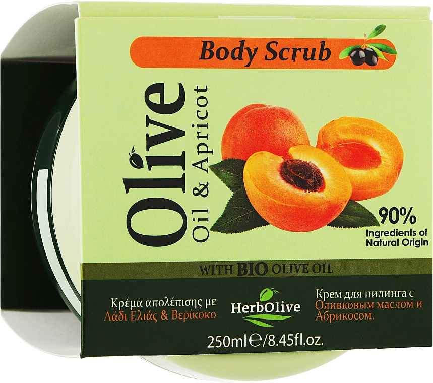 Відлущувальний крем-скраб "Абрикоса" - Madis HerbOlive Body Scrub Cream Apricot — фото N4