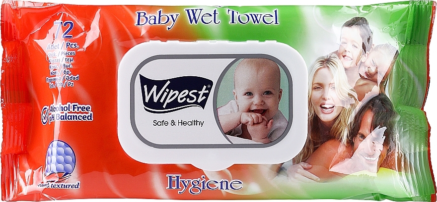 Дитячі вологі серветки "Hygiene", 72 шт. - Wipest Safe & Healthy Wet Towel — фото N1