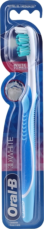 Зубная щетка мягкая 35, синяя - Oral-B 3D White  — фото N1