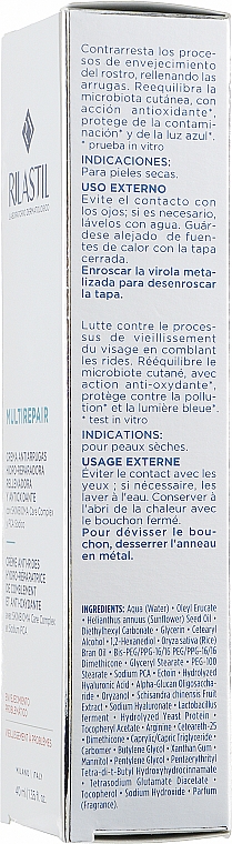 Антиоксидантний зволожувальний крем-філер проти зморщок - Rilastil Multirepair Hydro-Repairing Anti-Wrinkle Cream — фото N3