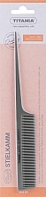 Парфумерія, косметика Гребінець-планка з пластиковою ручкою 20.5 см, сірий - Titania