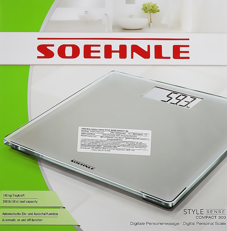 Весы напольные - Soehnle Style Sense Compact 300 Silver — фото N2