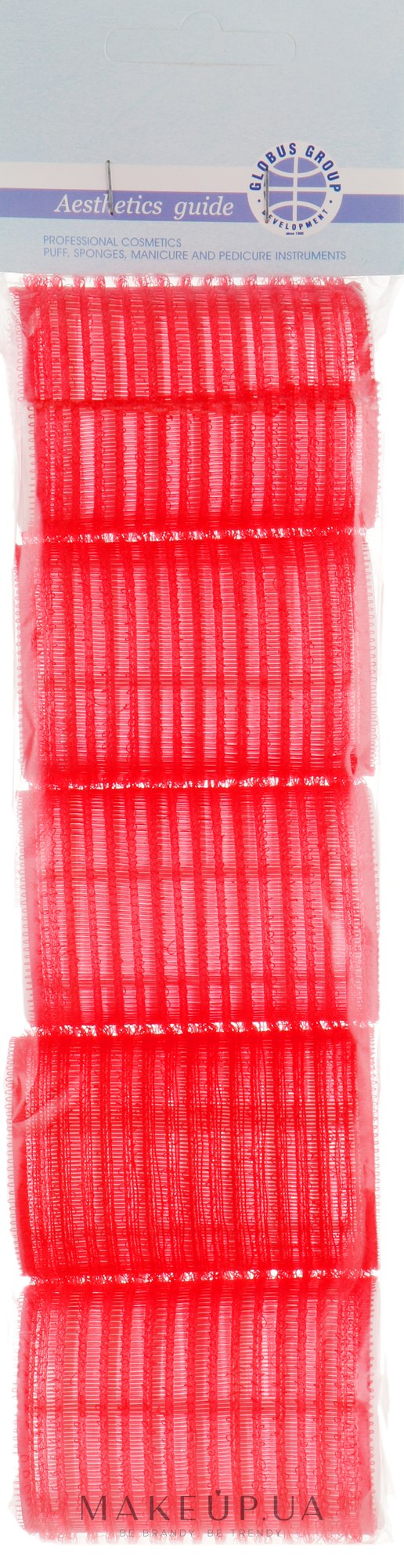 Бігуді-липучки, 40 мм, червоні - Globos Group — фото 5шт