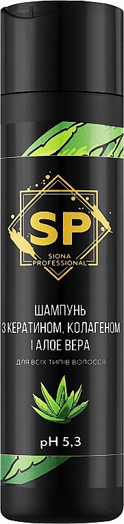 Шампунь с кератином коллагеном и алоэ вера - Siona Professional — фото N1