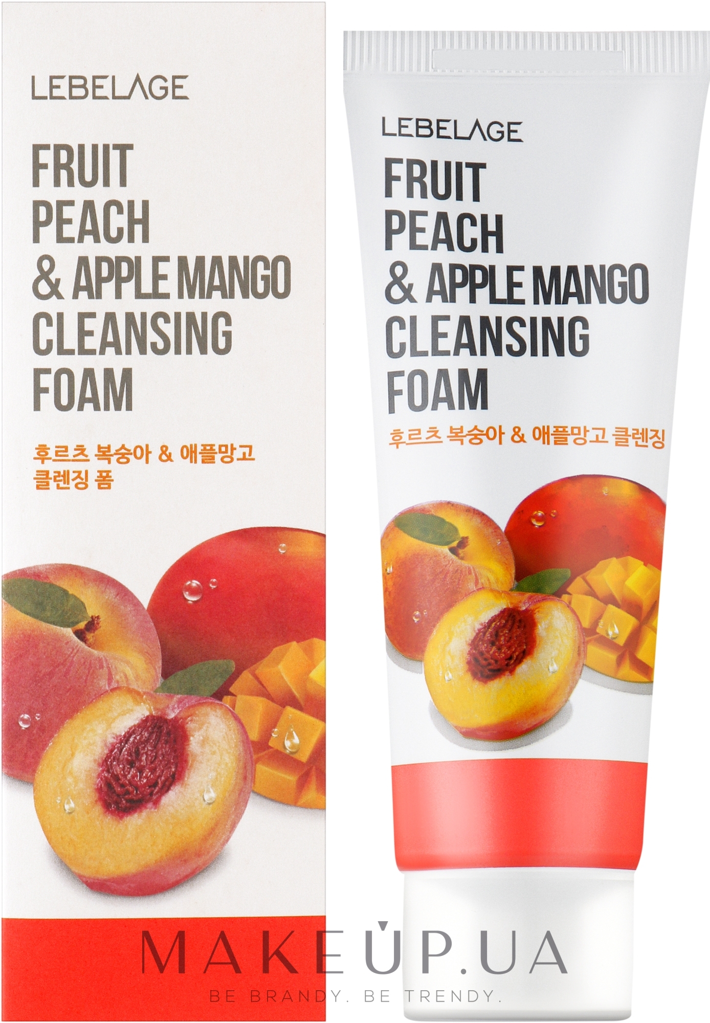 Пінка для вмивання з персиком та яблуком - Lebelage Fruit Peach & Apple Cleansing Foam — фото 100ml