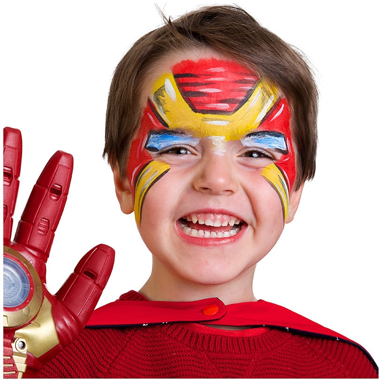 Тематична палітра фарб для гриму, 9 кольорів, "Супергерой" - GrimTout Heros — фото N5