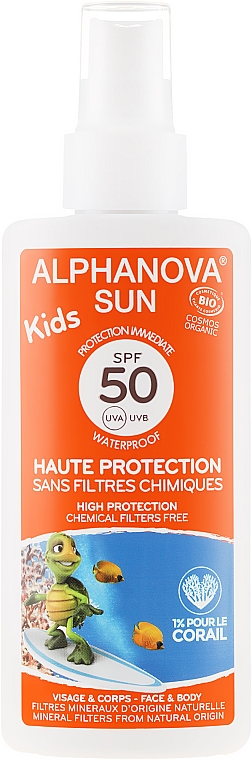 Солнцезащитный спрей для детей - Alphanova Sun Kids SPF 50+